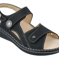 Women's Finn Comfort Barbuda in Black Nubuck. Sku: 02641-723393