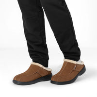 Men's Orthofeet Slippers in Brown. Sku: S331-2E