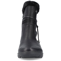 Women's Rieker Footwear style name Berta 70 in color Schwarz/ Nero/ Kuwait/ Rabbit. Sku: Z0070-00
