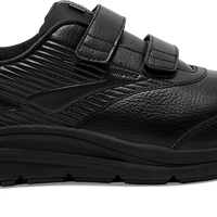 Side view Men's Brooks Footwear style name Addiction Walker V-Strap 2 Double Wide in color Black. Sku: 110320-4E072